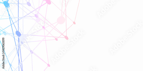 Abstract connecting dots and lines with geometric background. Geometric plexus structure cybernetic concept. Internet connection network high digital technology with connecting points and lines.