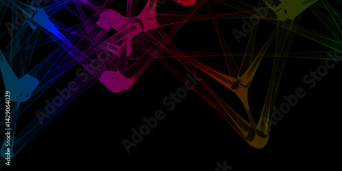 Abstract connecting dots and lines with geometric background. Geometric plexus structure cybernetic concept. Internet connection network high digital technology with connecting points and lines.