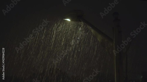 heavy rain at night