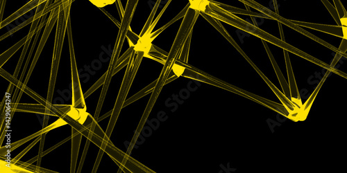 Abstract connecting dots and lines with geometric background. Geometric plexus structure cybernetic concept. Internet connection network high digital technology with connecting points and lines.