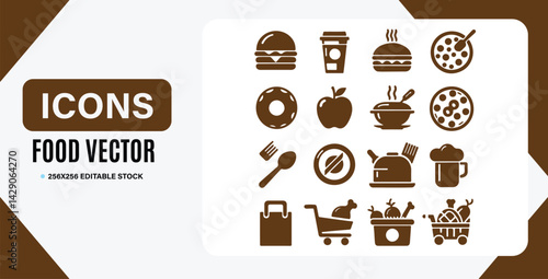 vector-style icons based on food and kitchen elements