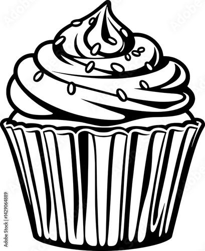 Delicious Swirled Cupcake With Sprinkles A Sweet Treat