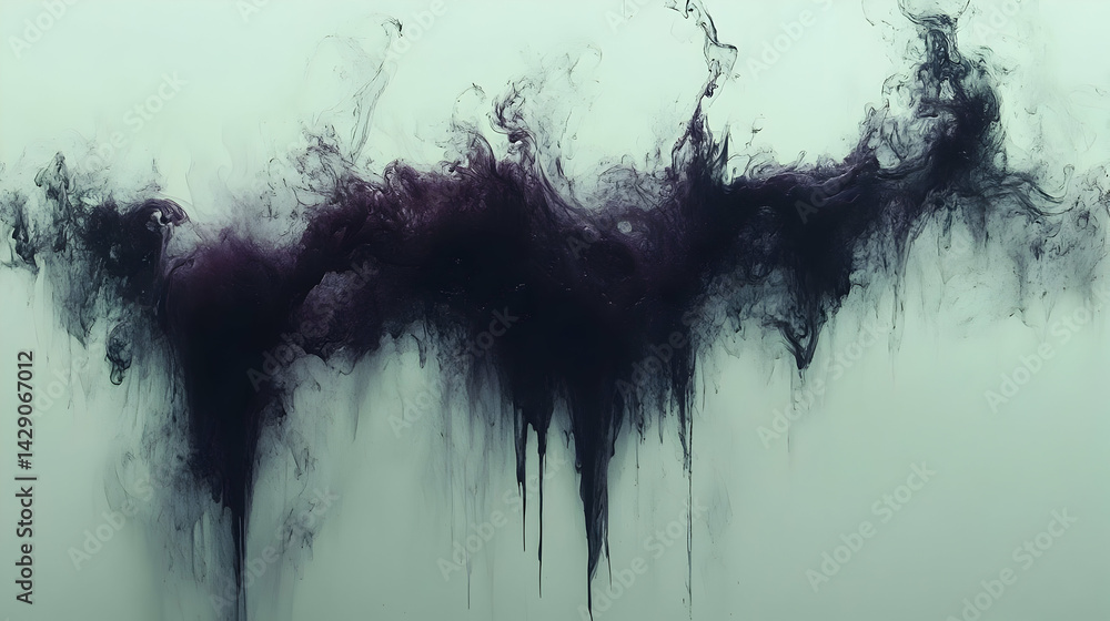 Fototapeta premium Abstract Dark Purple and Grey Ink Splash Texture Background