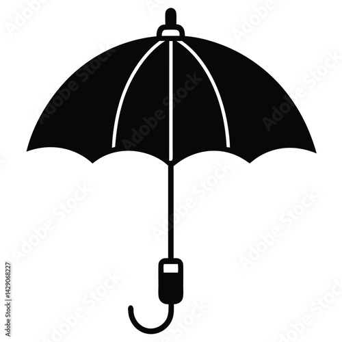 Isolated Black Vector Photographer using Element umbrella light With White Background