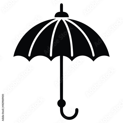 Isolated Black Vector Photographer using Element umbrella light With White Background