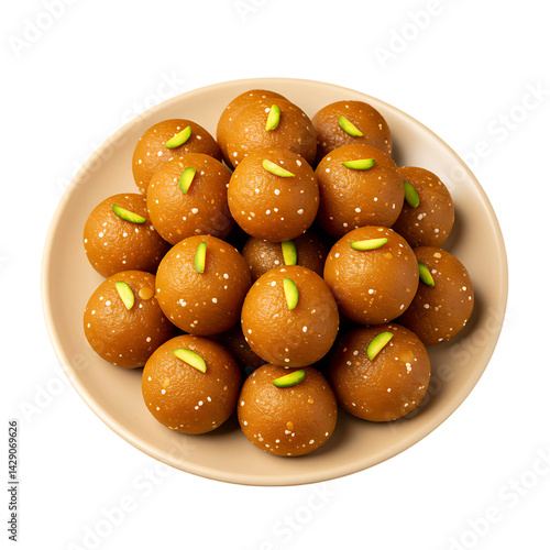 Indian Laddu Sweet Illustration | Traditional Festive Dessert PNG | Realistic Ladoo Clipart Design .


