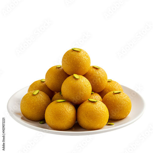 Indian Laddu Sweet Illustration | Traditional Festive Dessert PNG | Realistic Ladoo Clipart Design .

