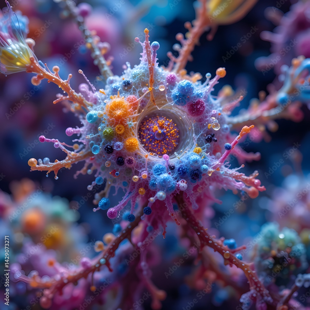 Fototapeta premium vibrant bacteria and virus science