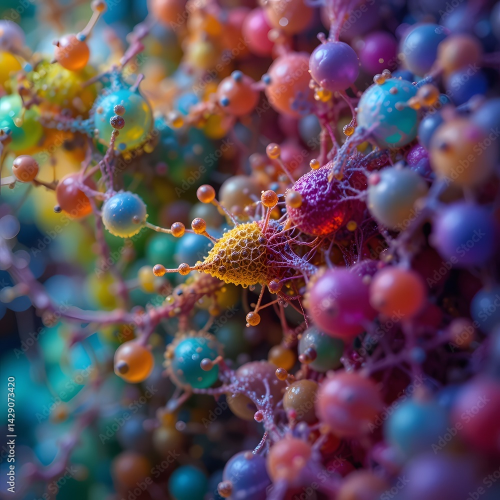 Obraz premium vibrant bacteria and virus science