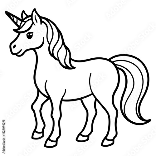 Wallpaper Mural Minimalist Unicorn Line Art Vector Torontodigital.ca