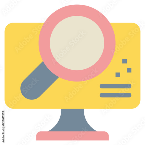 computer technology finding search magnifying flat style icon