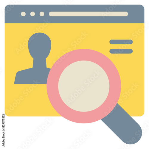 online search finding page cyber magnifying flat style icon