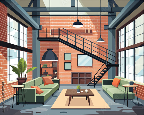 Modern Loft Apartment with Industrial Design