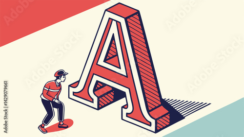 3d bold capital alphabet letter logo design