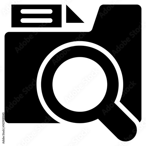folder database document search finding solid glyph icon