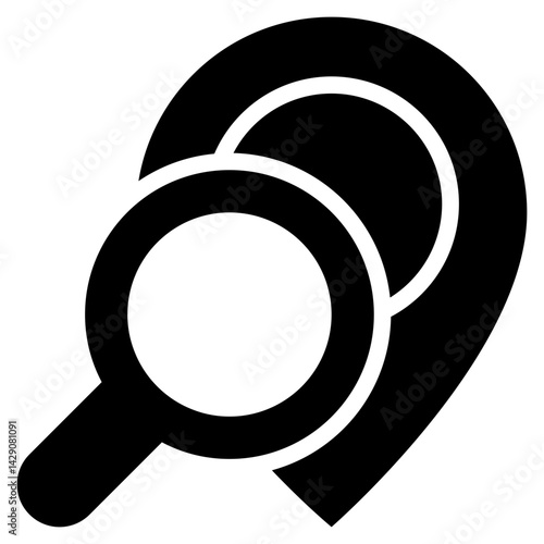 location pin direction search finding solid glyph icon