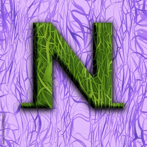 Capital letter N in unique design Jungle