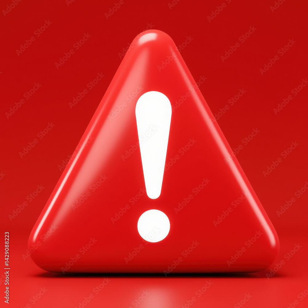 bright red triangular warning sign with exclamation mark, symbolizing caution and alertness. This conveys sense of urgency and importance bright red triangular warning sign with exclamation mark, symbolizing caution and alertness. This conveys sense of urgency and importance