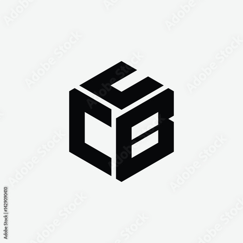 238 a rectangle polygon hexagon shape alphabet word letter geometric educational learning logo U C B