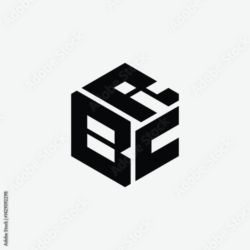 242 a rectangle polygon hexagon shape alphabet word letter geometric educational learning logo R B C