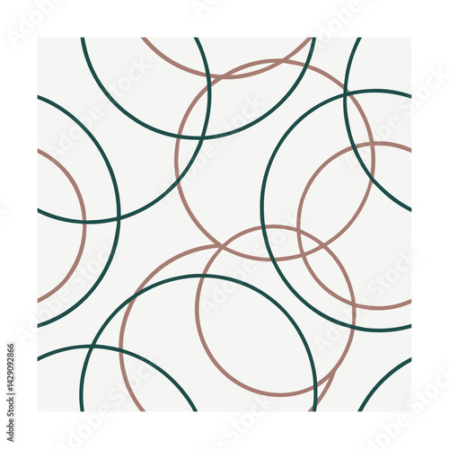 Modern Minimal Layered Circles Pattern, Golden banana leaf line arts, Hand drawn outline design for fabric, print, cover, banner and invitation, Vector illustration