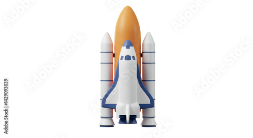 Fototapeta Naklejka Na Ścianę i Meble -  Isolated Space Shuttle Ready for Launch