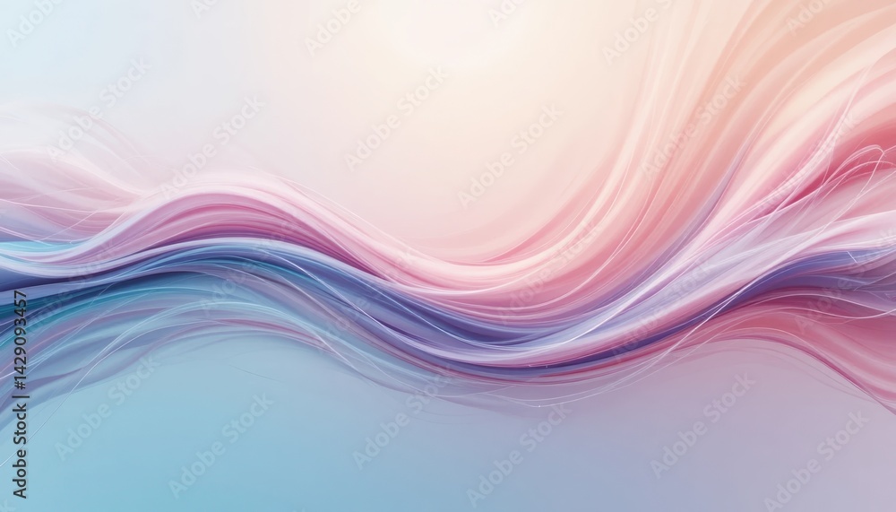 Fototapeta premium Dynamic colorful waves abstract artwork digital design visual art soft background creative perspective modern aesthetic for visual inspiration