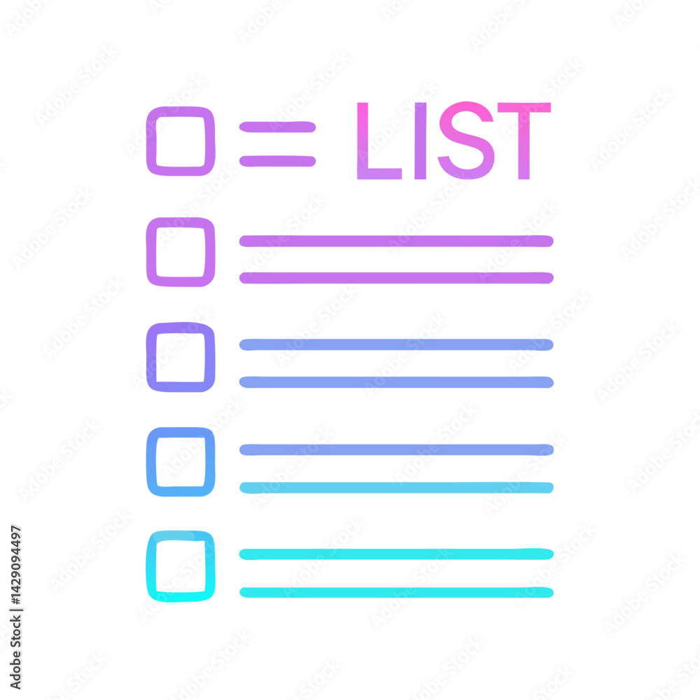 Checklist icon with gradient bullet points Checklist icon with gradient bullet points