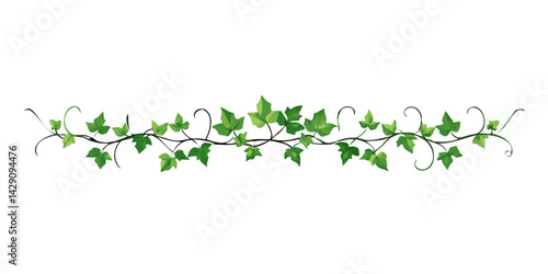 Ivy leaf border divider in climbing vine style