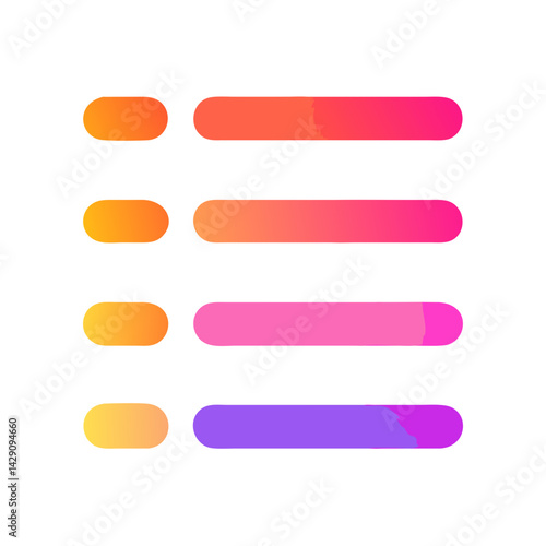 Colorful gradient progress bars in flat modern style

