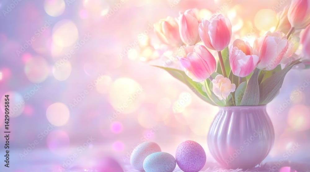 Obraz premium Pastel Easter bouquet, soft focus