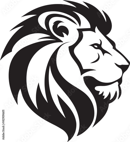 Wallpaper Mural lion logo design silhouette style vector minimal vector art illustration on a white background
 Torontodigital.ca