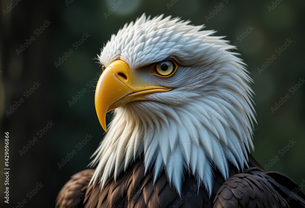 Obraz premium Close-Up Bald Eagle Portrait – Powerful Raptor Headshot Photography
