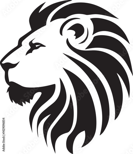 Wallpaper Mural lion logo design silhouette style vector minimal vector art illustration on a white background
 Torontodigital.ca