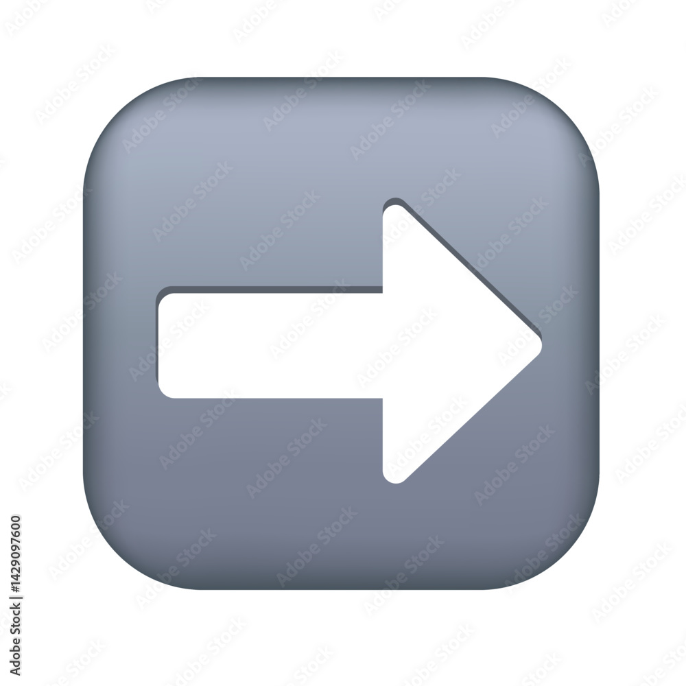 Right Arrow Icon, 3D realistic Right Arrow Icon, 3D realistic