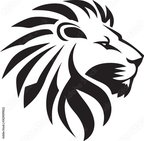 Wallpaper Mural lion logo design silhouette style vector minimal vector art illustration on a white background
 Torontodigital.ca