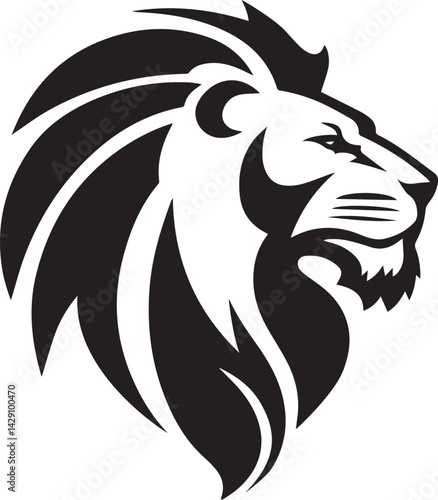 Wallpaper Mural lion logo design silhouette style vector minimal vector art illustration on a white background
 Torontodigital.ca