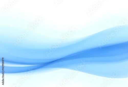 A simple abstract vector design featuring smooth blue gradient lines, curves, and waves on a clean white backdrop.