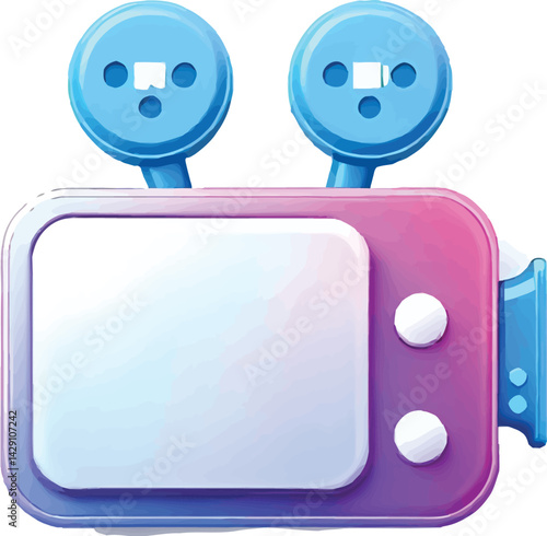 Vintage TV, Retro Icon, Vector