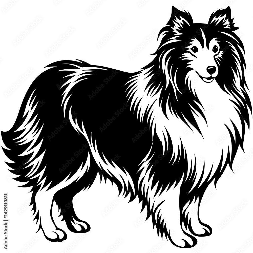Obraz premium vector illustration of a dog