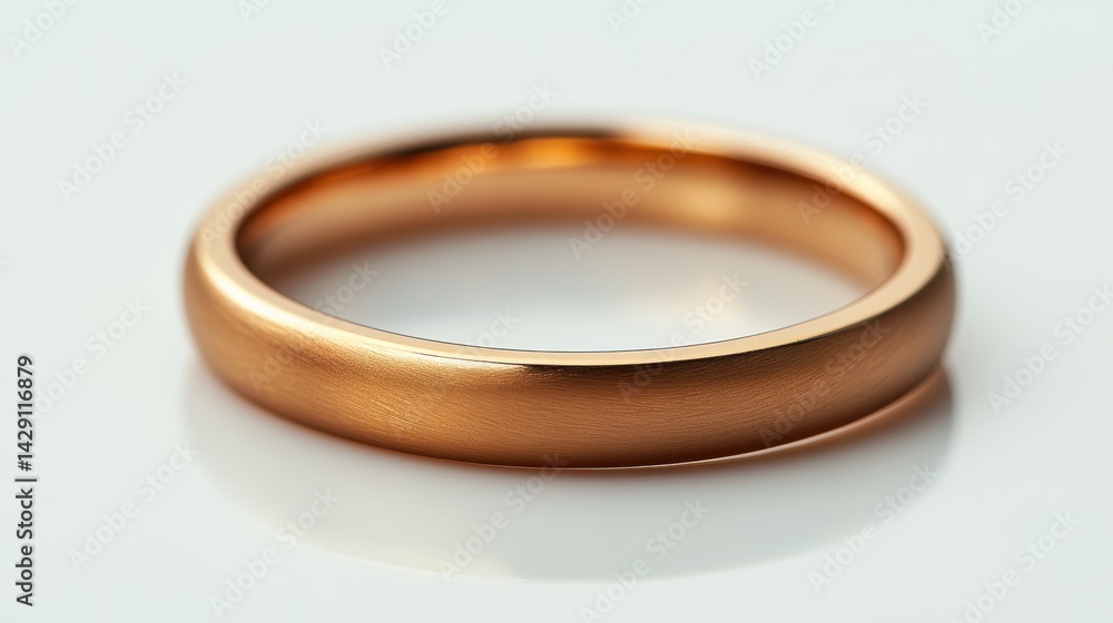Slim rose gold ring with subtle matte texture, isolated on white background Slim rose gold ring with subtle matte texture, isolated on white background