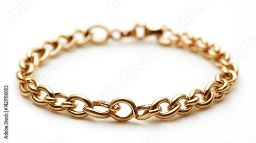 Wallpaper Mural Delicate gold chain bracelet with minimal clasp, isolated on white background Torontodigital.ca