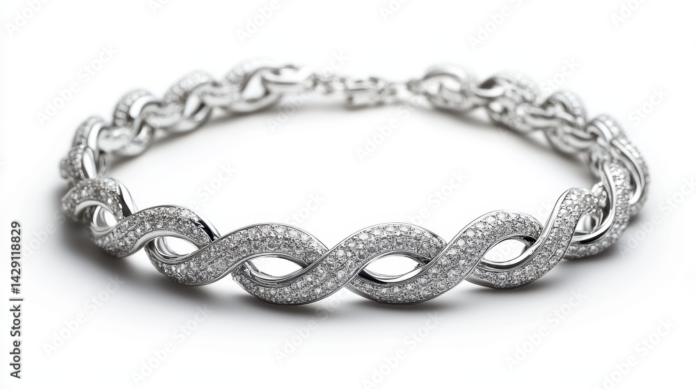 Thin choker necklace in platinum with clean design, isolated on white background Thin choker necklace in platinum with clean design, isolated on white background