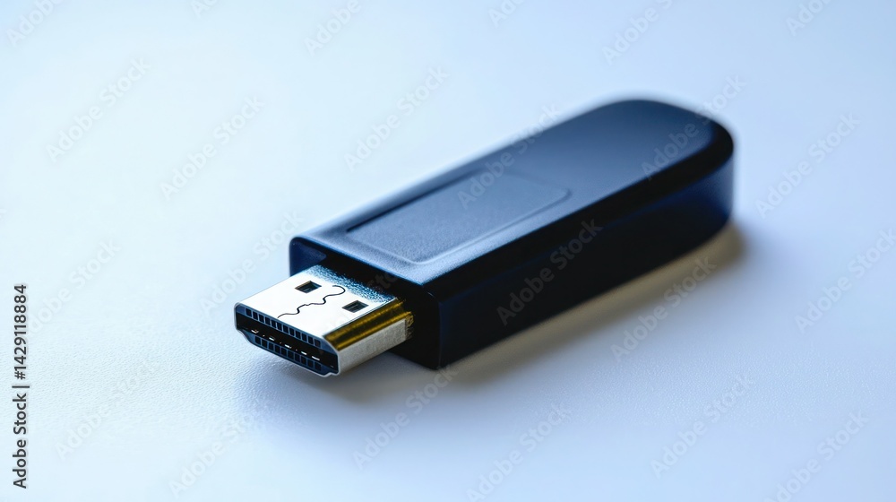 A USB flash drive with its cap removed.
