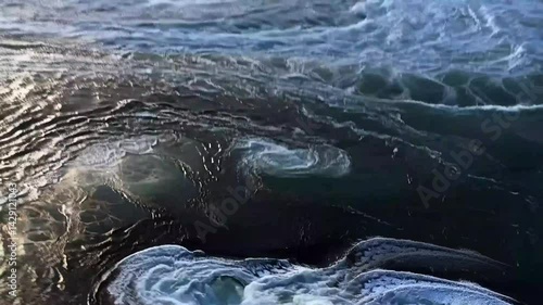 At high tide and low tide, the river and sea come together.