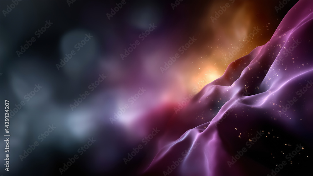 Fototapeta premium Colorful gradient background with abstract waves and soft blur effects creates dreamy atmosphere, perfect for digital art or design projects. vibrant colors evoke sense of wonder