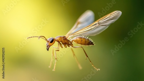 Macro Photography of a Flying Ant in Nature