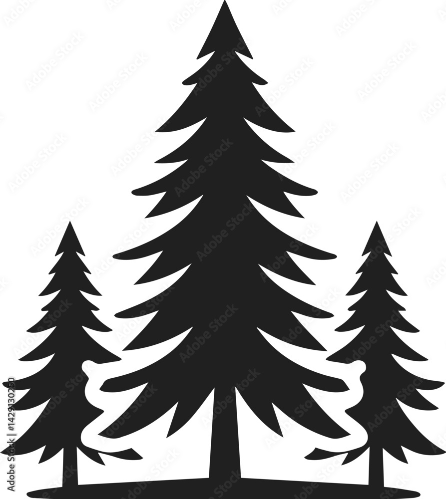 Fototapeta premium Pine Tree flat vector 
