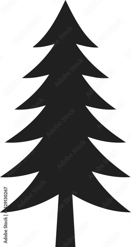 Fototapeta premium Pine Tree flat vector 