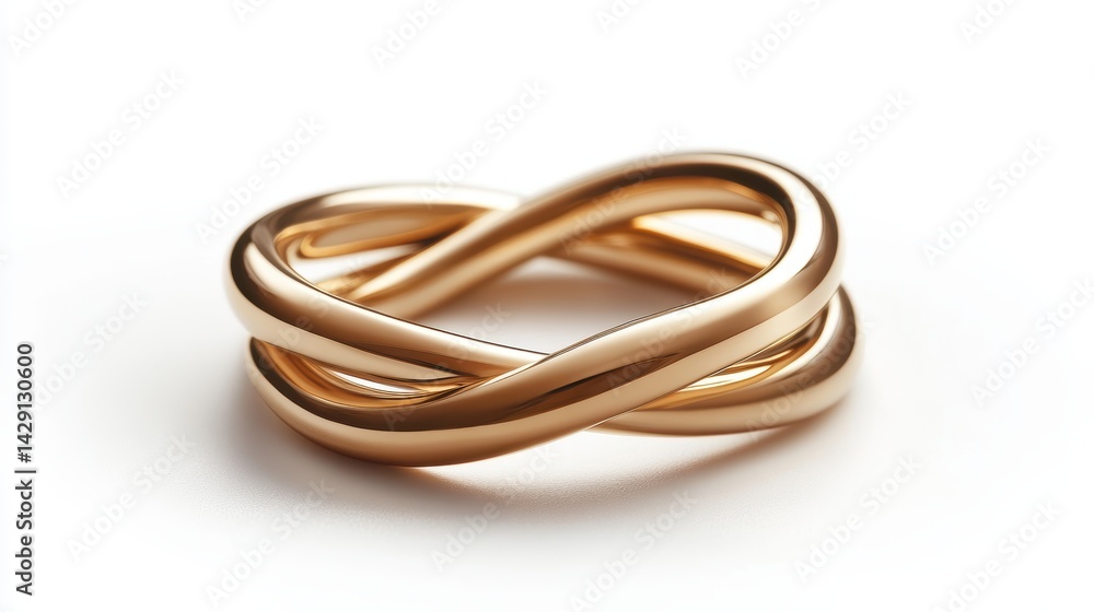 Ultra-thin wrap ring with clean loop design, isolated on white background Ultra-thin wrap ring with clean loop design, isolated on white background